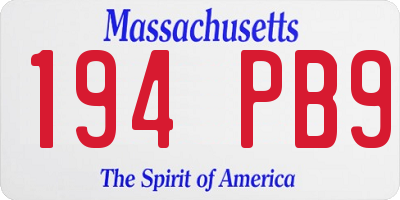 MA license plate 194PB9