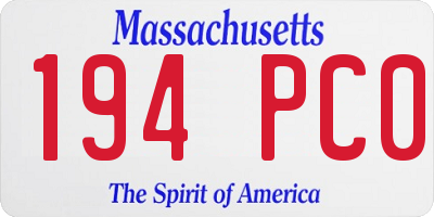 MA license plate 194PC0