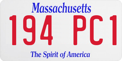 MA license plate 194PC1