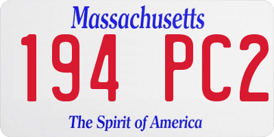 MA license plate 194PC2