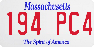 MA license plate 194PC4