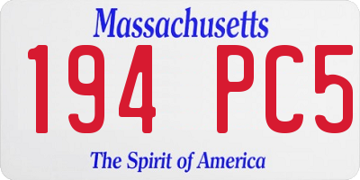 MA license plate 194PC5