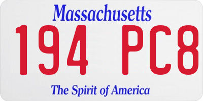 MA license plate 194PC8