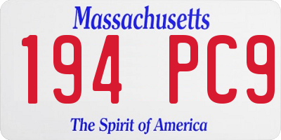 MA license plate 194PC9