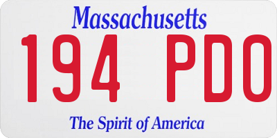 MA license plate 194PD0