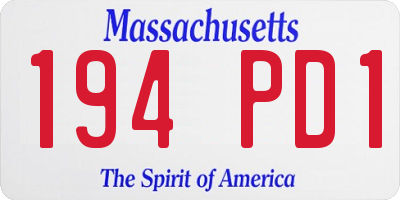 MA license plate 194PD1