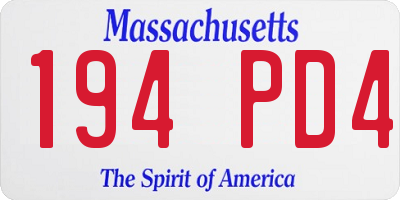 MA license plate 194PD4