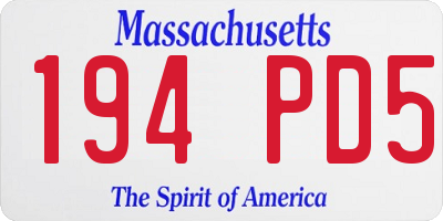 MA license plate 194PD5