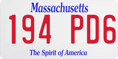 MA license plate 194PD6