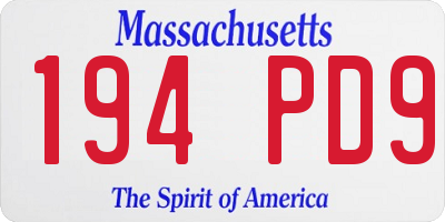MA license plate 194PD9
