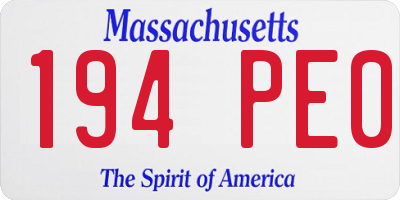 MA license plate 194PE0