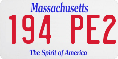 MA license plate 194PE2