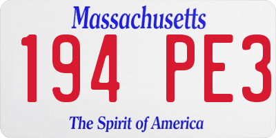 MA license plate 194PE3