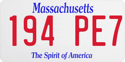 MA license plate 194PE7