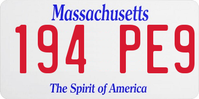 MA license plate 194PE9