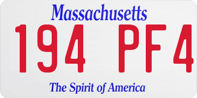 MA license plate 194PF4