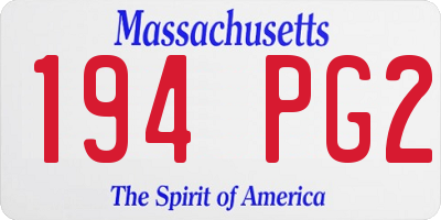 MA license plate 194PG2