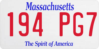 MA license plate 194PG7