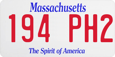 MA license plate 194PH2