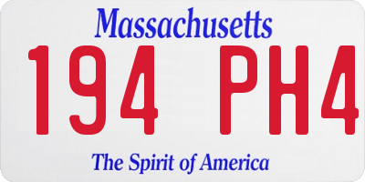 MA license plate 194PH4