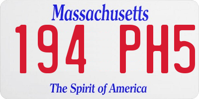 MA license plate 194PH5