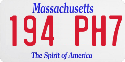 MA license plate 194PH7