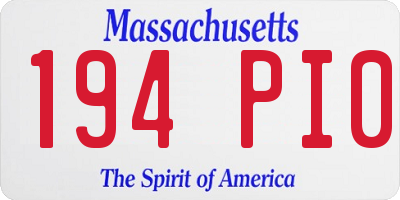 MA license plate 194PI0