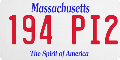 MA license plate 194PI2