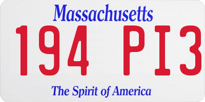 MA license plate 194PI3