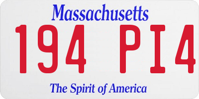 MA license plate 194PI4
