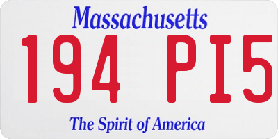 MA license plate 194PI5