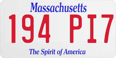 MA license plate 194PI7
