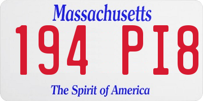 MA license plate 194PI8