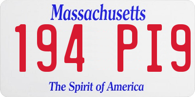 MA license plate 194PI9