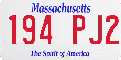 MA license plate 194PJ2