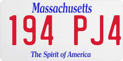 MA license plate 194PJ4