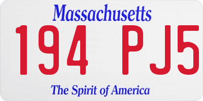MA license plate 194PJ5