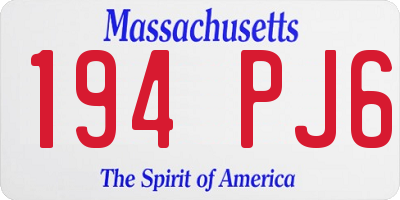 MA license plate 194PJ6