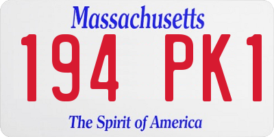 MA license plate 194PK1