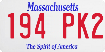 MA license plate 194PK2