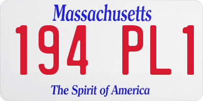 MA license plate 194PL1