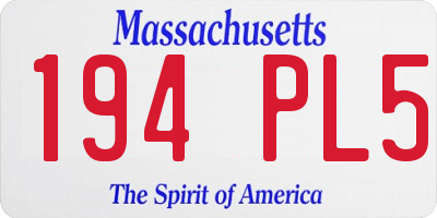 MA license plate 194PL5