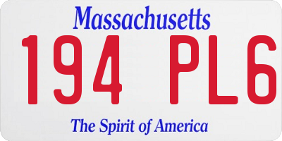 MA license plate 194PL6