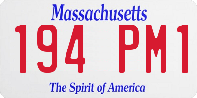 MA license plate 194PM1
