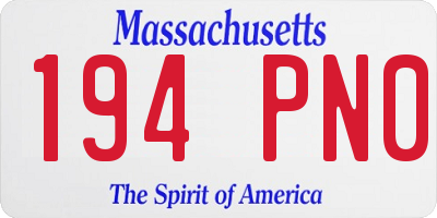 MA license plate 194PN0