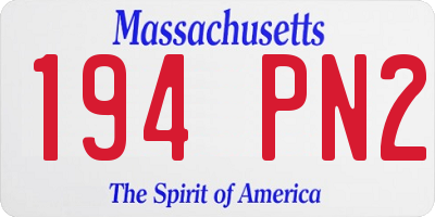 MA license plate 194PN2