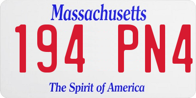 MA license plate 194PN4