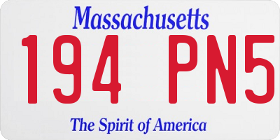 MA license plate 194PN5