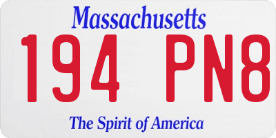 MA license plate 194PN8