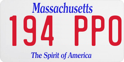 MA license plate 194PP0